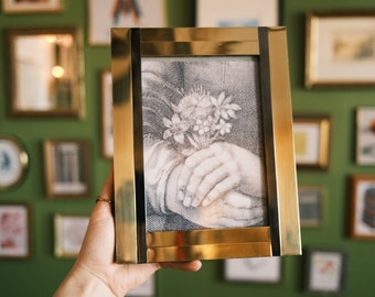 Vintage Brass & Chrome Photo Album Frame: 5x7" Picture Book
