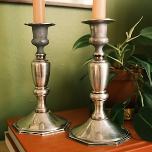 Pair of Lenox Fine Silver Plate Candlestick by Taunton Silversmiths - 1980 - 7 1/8&quot; Tall
