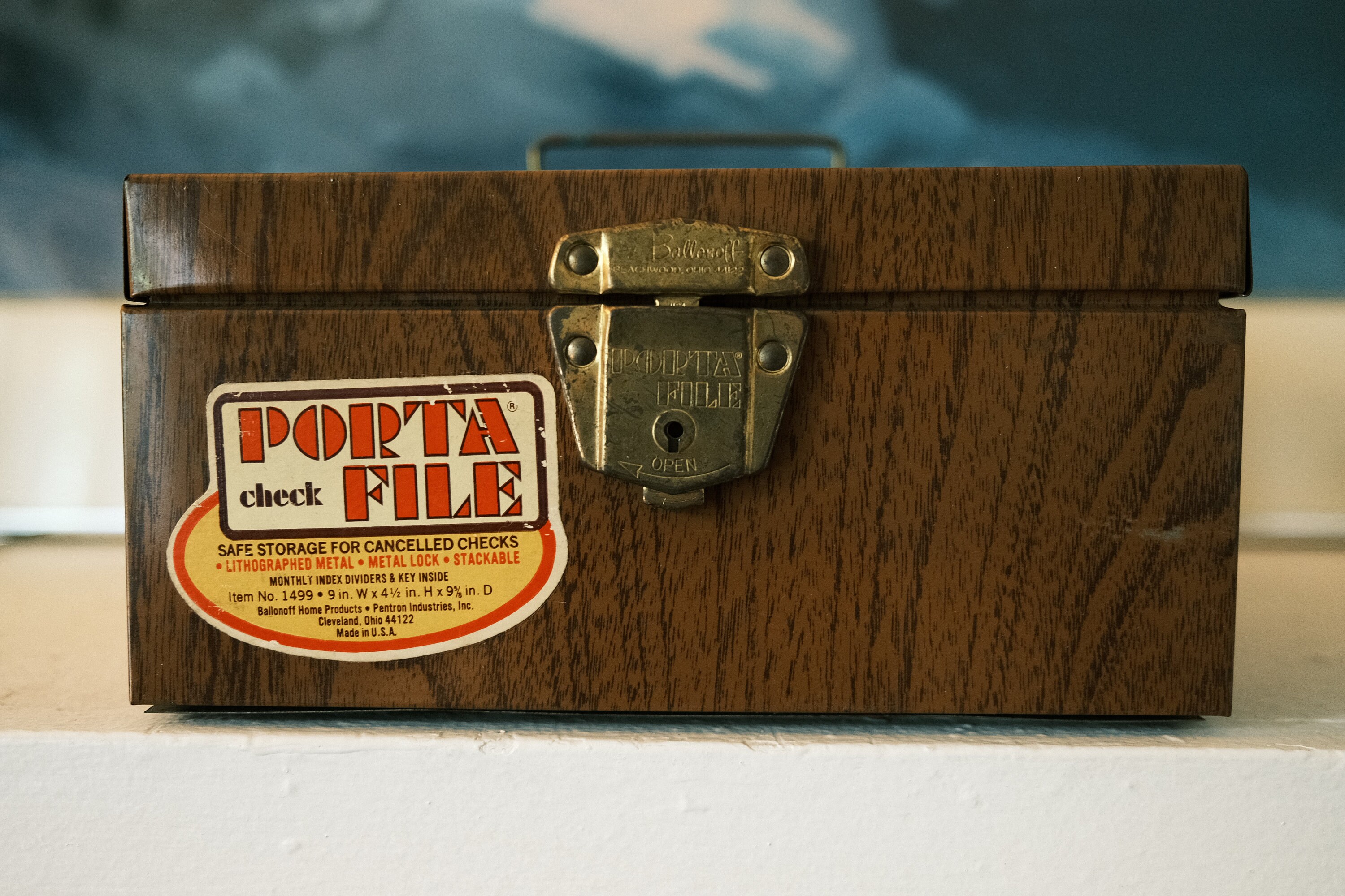 贈る結婚祝い Grain Wood Faux Metal Porta-file Vintage File 9 / Box Holder 家具