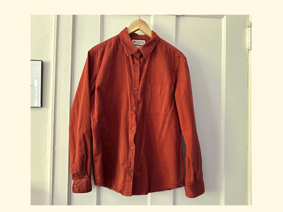 Chemise boutonnée Columbia orange rouille vintage Taille Femme