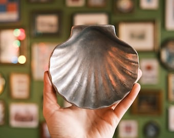 ヴィンテージ メキシカン ピューター ホタテ貝型皿 | 海辺の小物入れ | マリンテイストの装飾