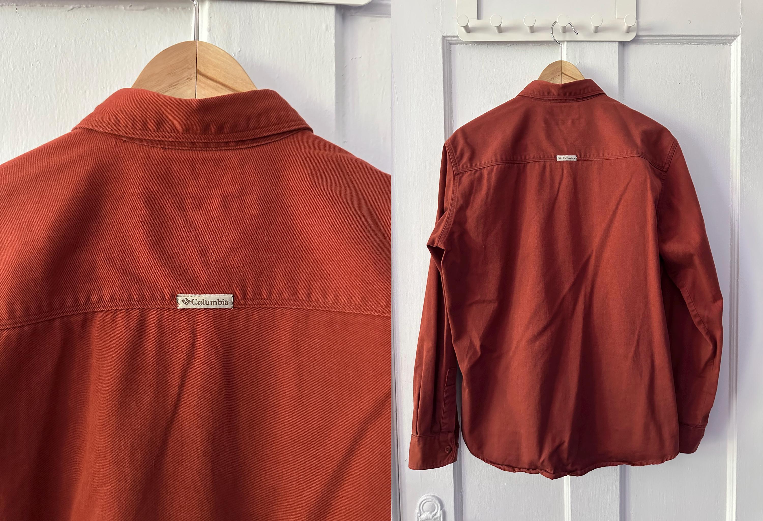 Chemisier Columbia Sport Wear Femme – Manches Courtes, Orange, Taille M, à Carreaux, Occasion