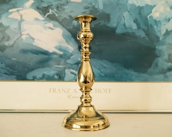 Vintage-Kerzenständer aus Messing – Virginia Metalcrafters Tulip 3016 – 26,7 cm hoch, großes, poliertes Messing, Kolonialstil