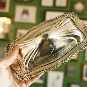 Vintage Silver Plate Covered Butter Dish