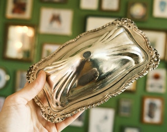 Wm A Rogers Silver Plated Butter Dish, Silver Plated Butter Dish
