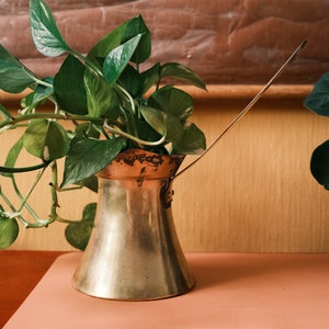 Vintage Decorative Brass, Coffee Pot with Handle / Brass Cezvik/Ibrik/Briki or Finjan