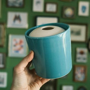 Blue and White Ceramic Jar Container / Dry Foods Storage Container