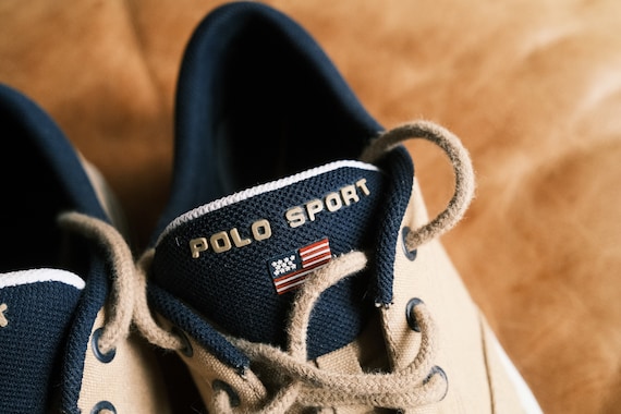 Vintage 90's Ralph Lauren POLO Sport / Canvas Lace up Sneakers