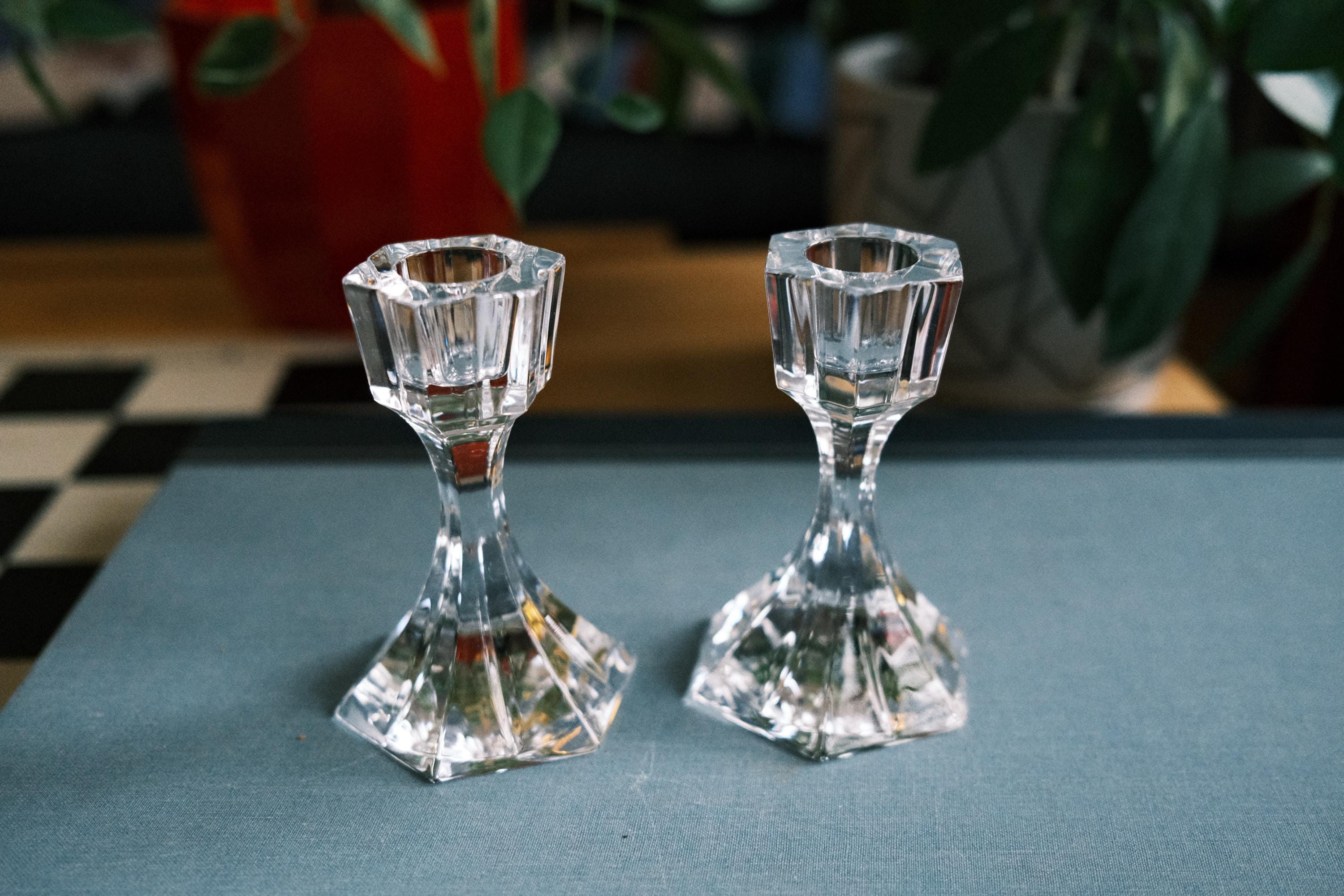 Atlantis crystal アトランティス　青い蓋の瓶 Atlantis Crystal Glassware - Etsy