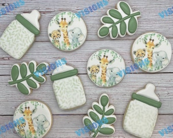Safari baby shower cookies