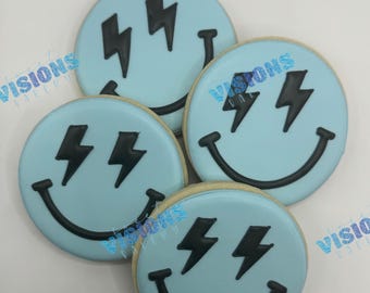 Lightening smiley cookies