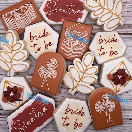 Bridal Shower Sugar Cookies Decorated Wedding Custom Sugar Etsy