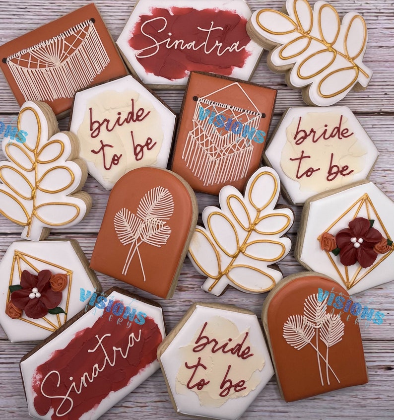 Boho wedding shower cookies image 1