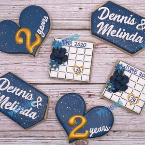 Wedding anniversary cookies