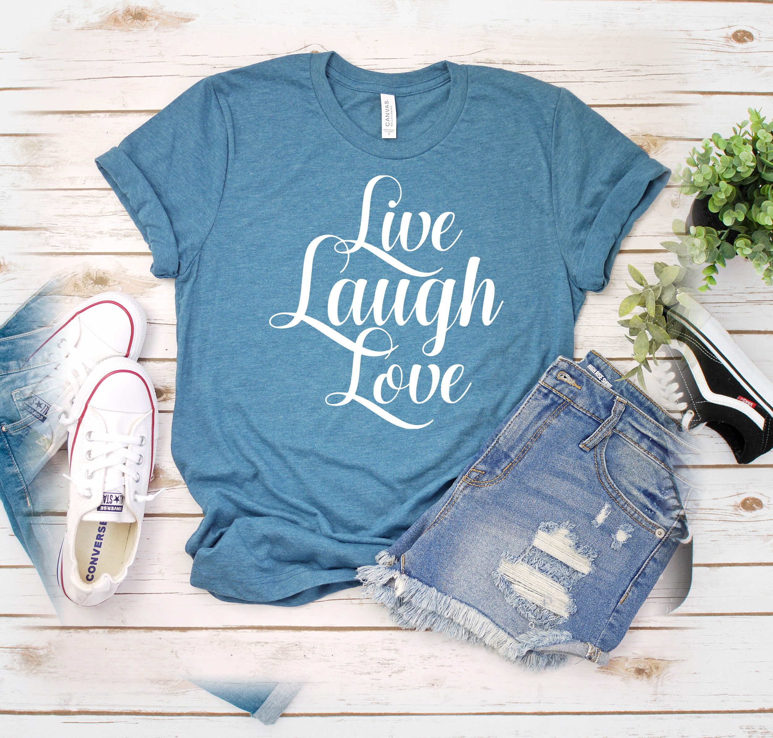 Live Laugh Love Shirt Valentines Day Shirt Valentine's | Etsy