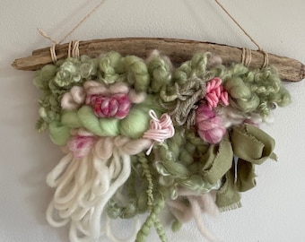 SPRING FLOWERS, textured weave, mini weave, garden, green, spring, woodland theme