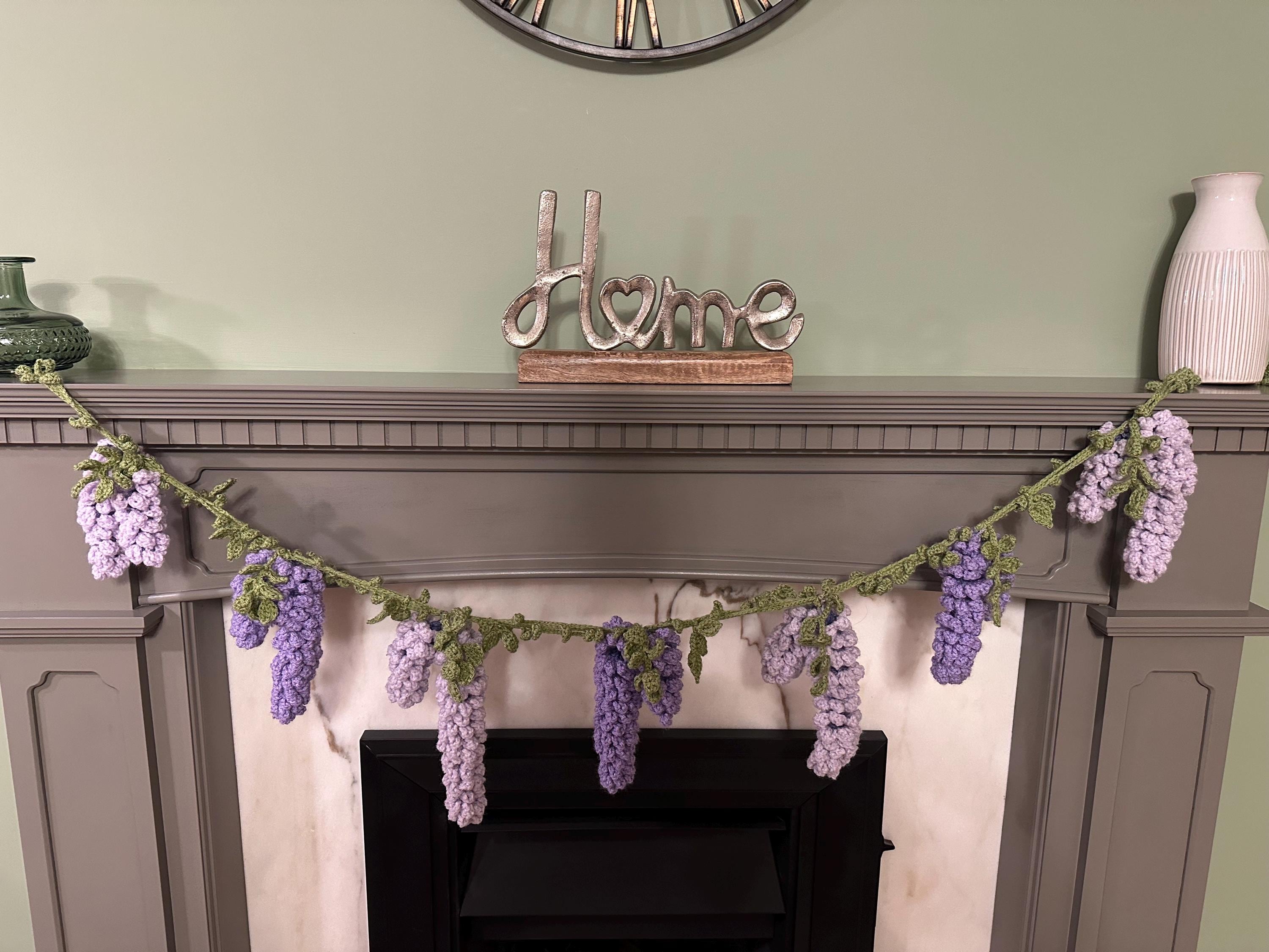 29 Wisteria Crochet Patterns for Floral Decor, Garlands, and Gifts 8 Pattern for crochet Wisteria garland