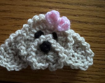 Pattern for crochet doodle dog  applique - digital download