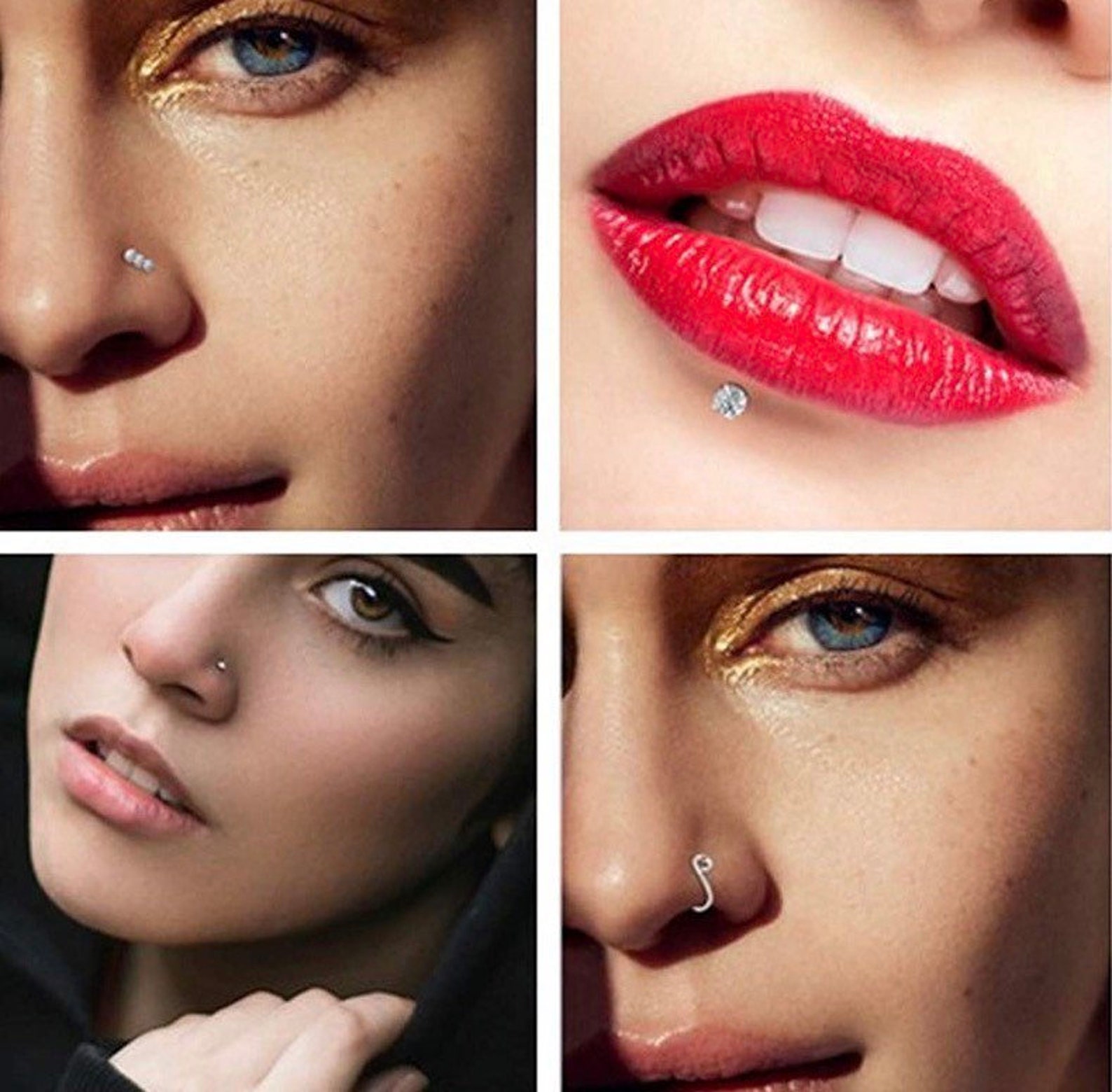 Nose Ring Hoop Surgical Steel LShaped Nose Rings Studs Screw Etsy