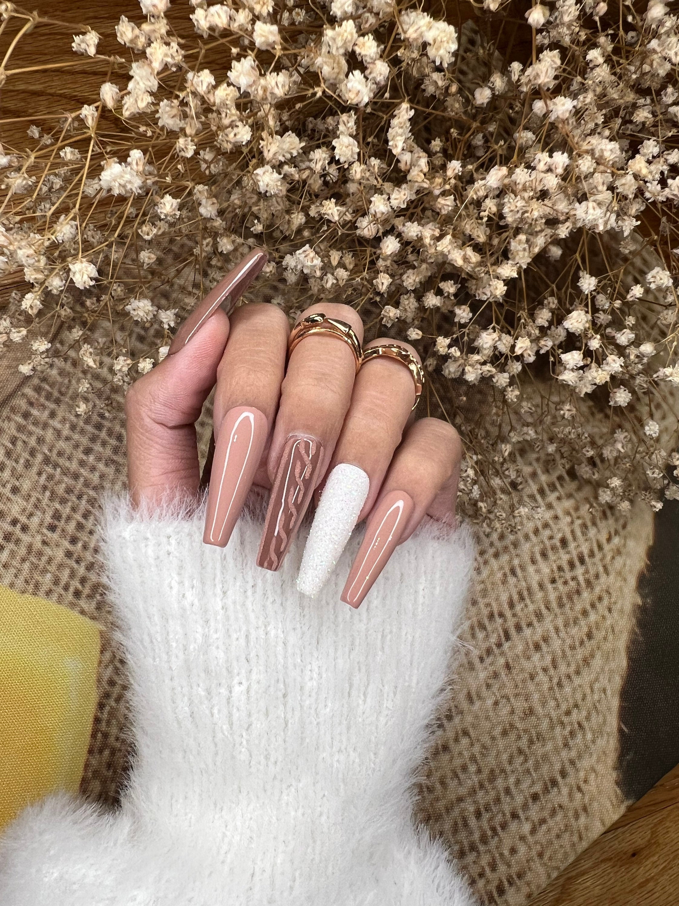 Natural coffin cheap nail designs