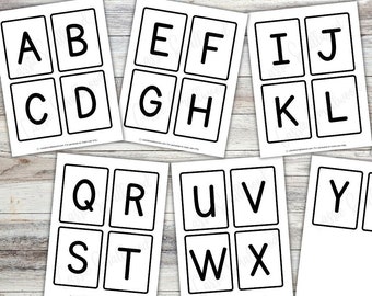 Printable Uppercase Letter Flashcards, Preschool Alphabet Flashcards To Print, Kindergarten ABC Flashcards Digital Download PDF