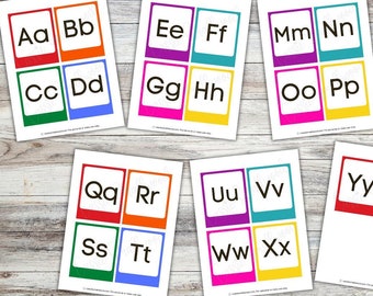 Printable ABC Flashcards, Alphabet Flash Cards, Preschool Flashcards, A-Z Cards, Kindergarten Flash Cards, Teach Kids ABCs, Montessori Cards