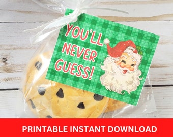 Printable Secret Santa Gift Tags For Work, Family Secret Santa Stickers Instant Download, Surprise Gift Favor Tag Office Party Holiday Game