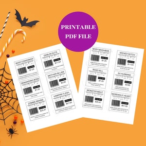 Printable Fake Meat Labels Halloween Prank, Funny Fake Food Labels, Fake Meat Stickers To Print Out For Red Velvet Crispy Rice Treats