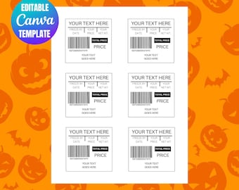 Adesivos de carne editáveis para Halloween, rótulos de carne falsa para impressão, rótulos de petiscos de arroz com carne crua, adesivo de carne falsa para imprimir com pegadinha de Halloween