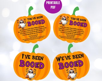 You've Been Booed Printables, Cute Ghost Youve Been Booed Halloween Tags, I've Been Booed Printable, Pumpkin We've Been Booed Game Printable