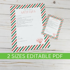Carta editable imprimible de Santa Cam, desde el escritorio de la plantilla de carta de Santa Claus, carta de adorno de Santa Cam Elf Cam, Vigilancia de Santa
