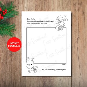 Druckbare Buchstabe An Santa Malseite, Kinder Brief An Santa, Weihnachten Wunschliste, Brief An Santa Vorlage, Lieber Santa Brief Von Kleinkind