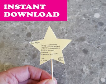 Editable Instant Download Tooth Fairy Letter Printable For Boy Or Girl, Mini Tooth Fairy Wand Download, Tiny First Tooth Letter To Print