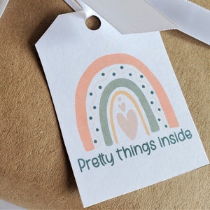 Hübsche Dinge innen druckbare Tags, Small Business Tags drucken und schneiden, Danke für Ihre Bestellung Tags, süße Verpackung für kleine Unternehmen