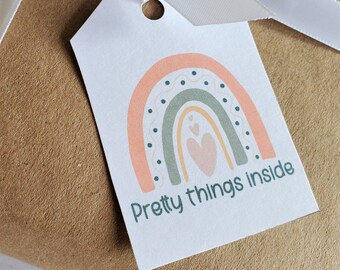 Pretty Things Inside Printable Tags, Small Business Tags Print and Cut, Thank You For Your Order Tags, Cute Small Business Packaging