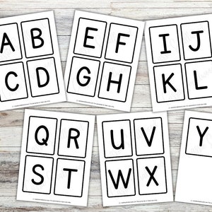 Printable Uppercase Letter Flashcards, Preschool Alphabet Flashcards To Print, Kindergarten ABC Flashcards Digital Download PDF