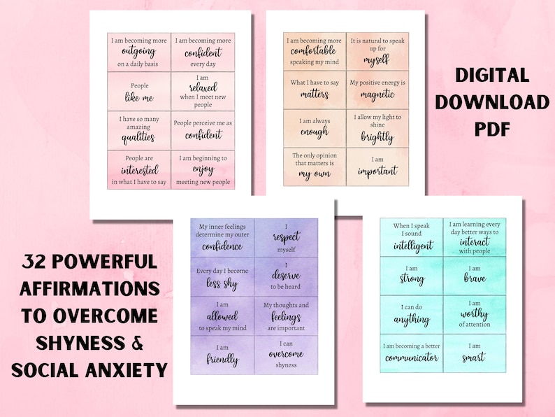 Affirmation Cards outlet Printable Motivational Positivity Branded goods Card
