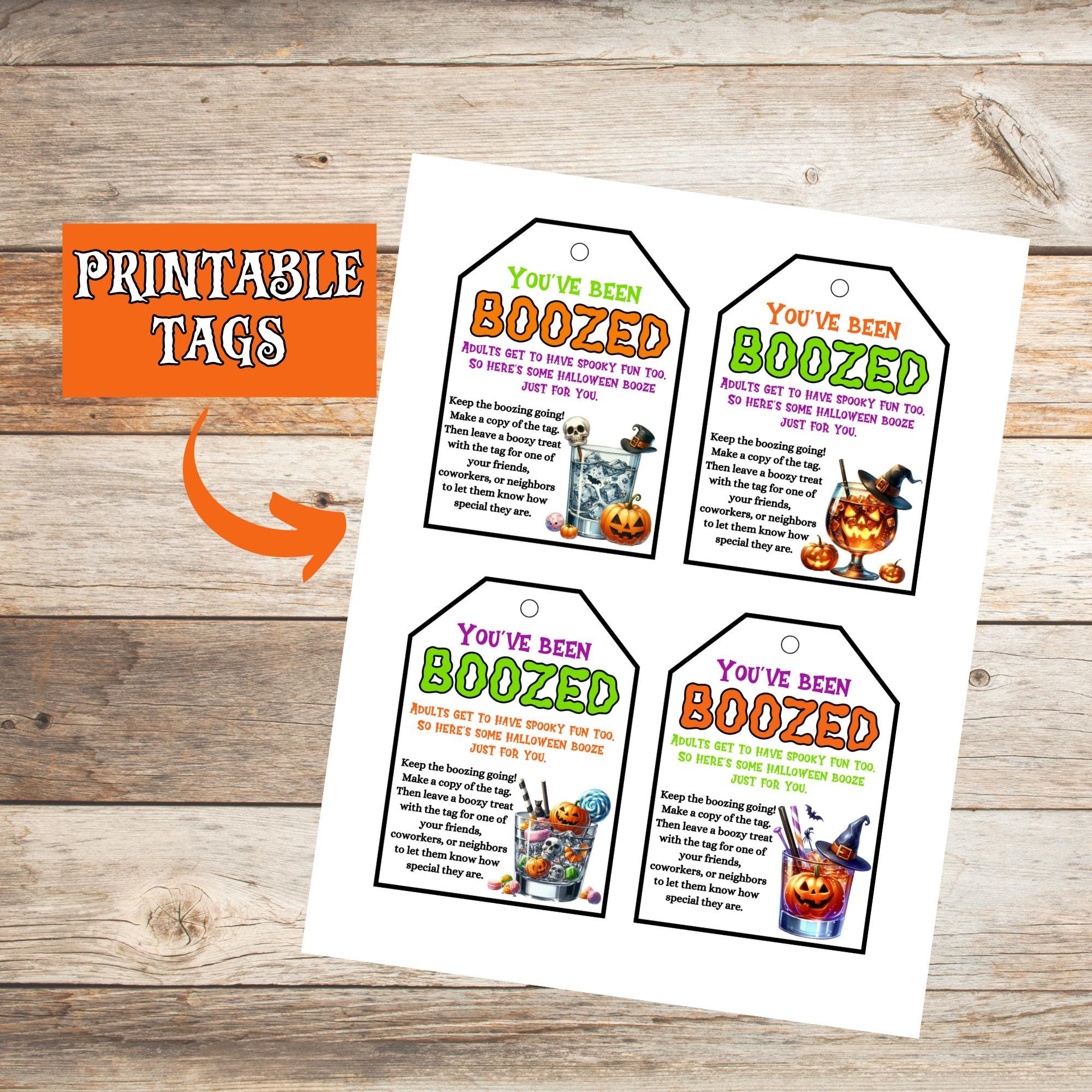 You've Been Boozed Printable Tags, Youve Been Boozed Halloween Wine ...