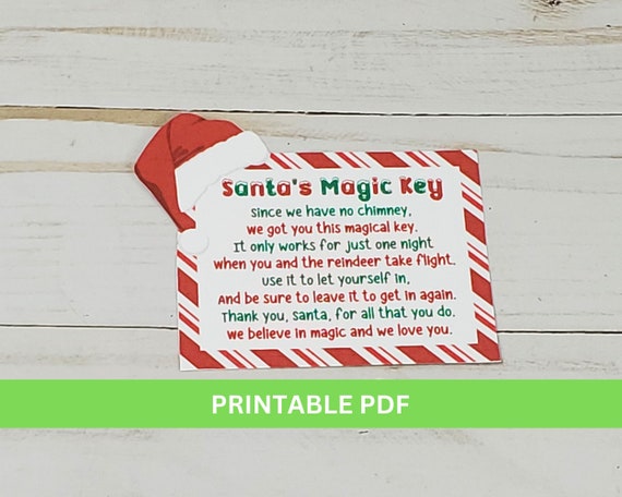 SANTA'S MAGIC KEY Tags Father Christmas Eve Box Fillers Tradition No Chimney