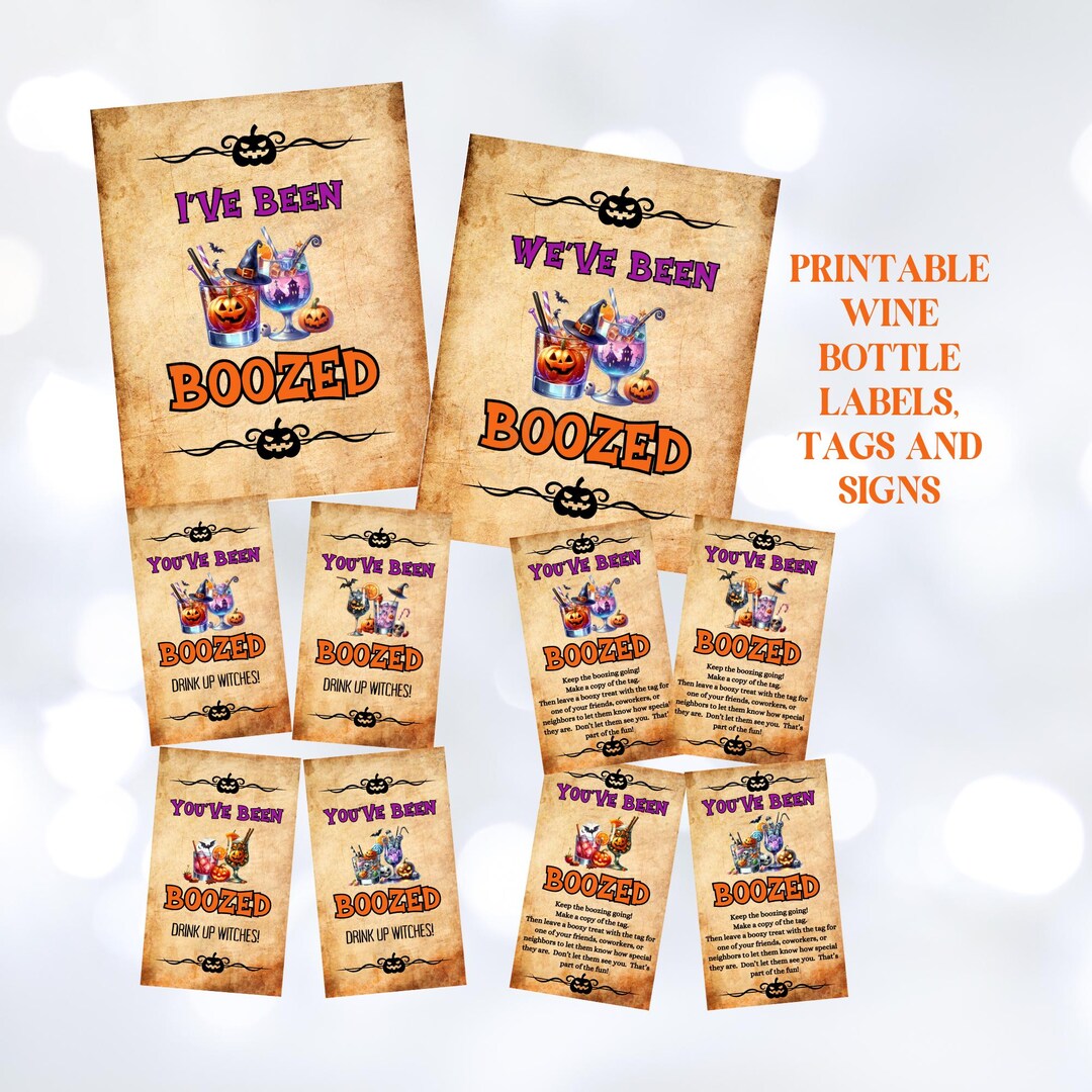 You've Been Boozed Printable Halloween Wine Labels, Youve Been Boozed ...
