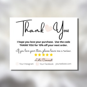 Printable Small Business Thank You Card Bundle Thank You for - Etsy