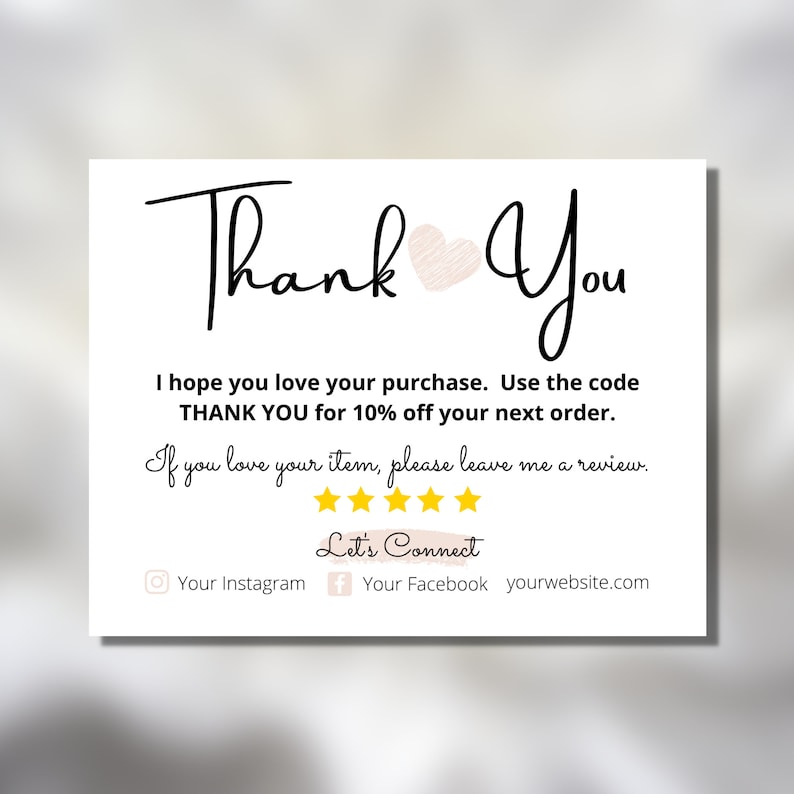 Printable Small Business Thank You Card Bundle Thank You for - Etsy