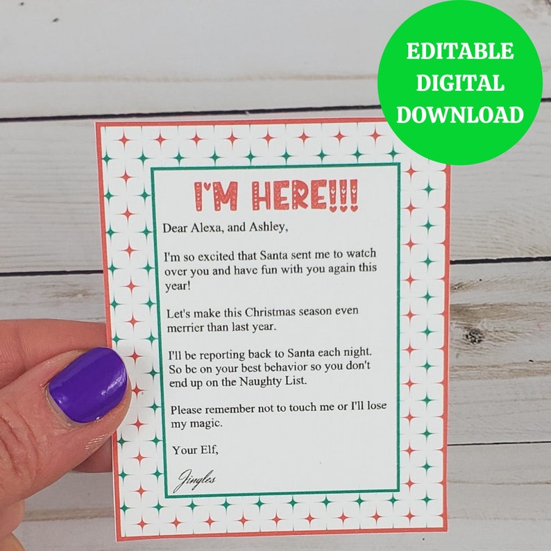 Editable Instant Download Mini Elf Letter Bundle Kit Mini Elf - Etsy
