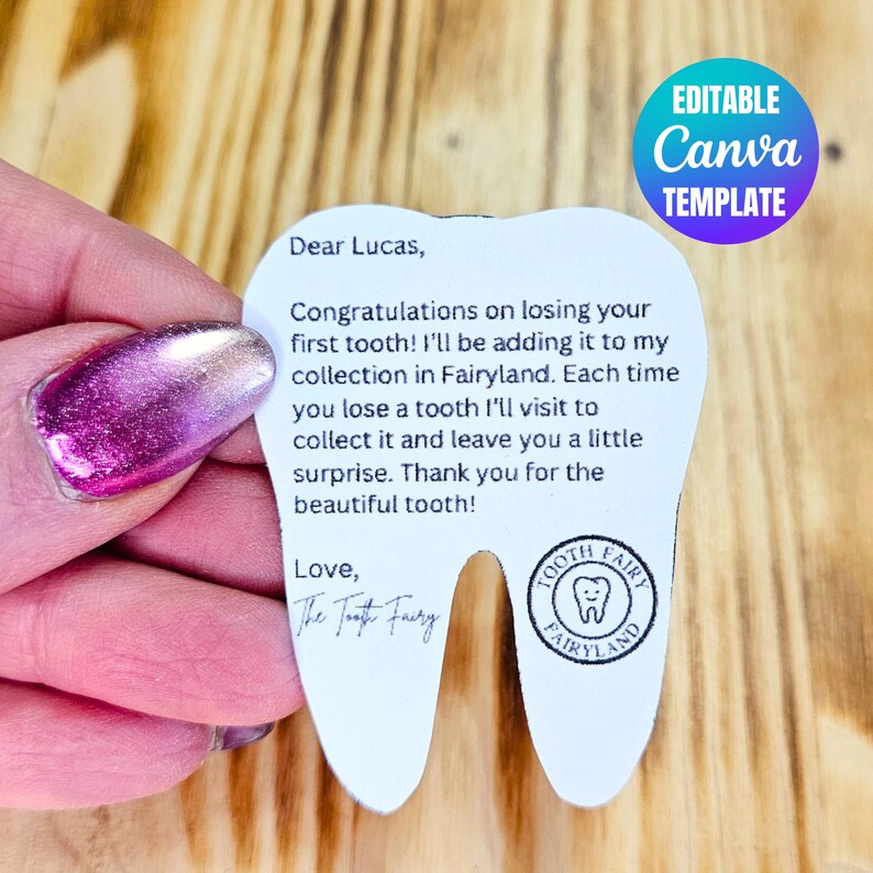 Tooth Fairy Letter First Tooth Template, Printable First Tooth Lost ...