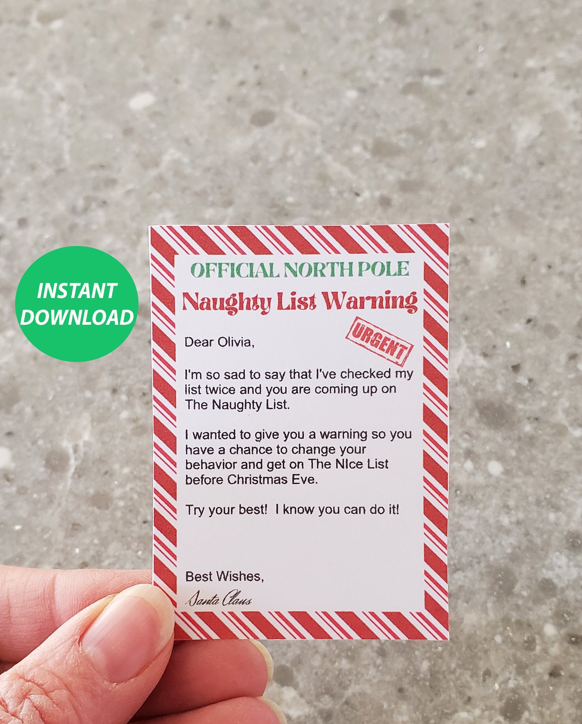 Téléchargement instantané modifiable Lettre coquine du Père Noël, Note  davertissement de la liste coquine du Père Noël, Mini liste coquine delfe  Lettre imprimable du modèle du Père Noël - Etsy France