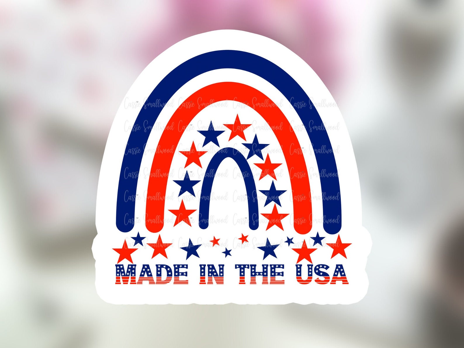 Made in USA Stickers PNG Printable Packing Sticker USA Flag | Etsy