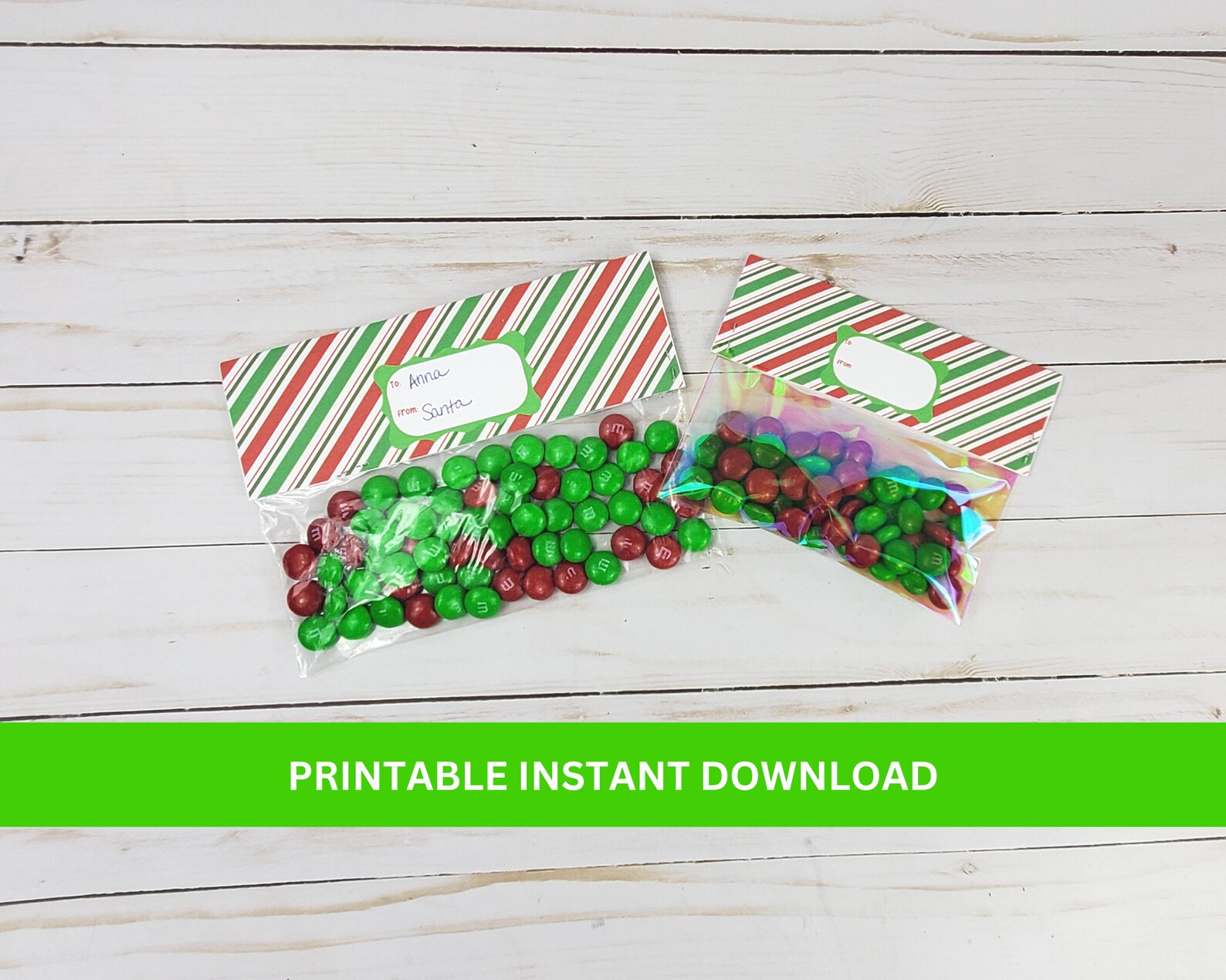 Printable ReindeerSnowmanand ElfBag Toppers