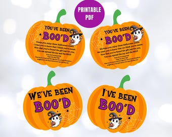 You've Been Boo'd Printables, Youve Been Booed Halloween Favor Tags, I've Been Booed Printable, Pumpkin We've Been Boo'd Sign To Print