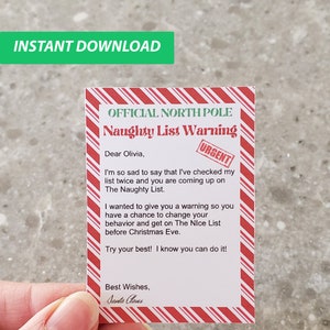 Editable Instant Download Santa Naughty Letter, Santa Naughty List ...