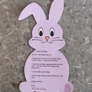 Editable Printable Easter Bunny Letter to Child Instant Download ...